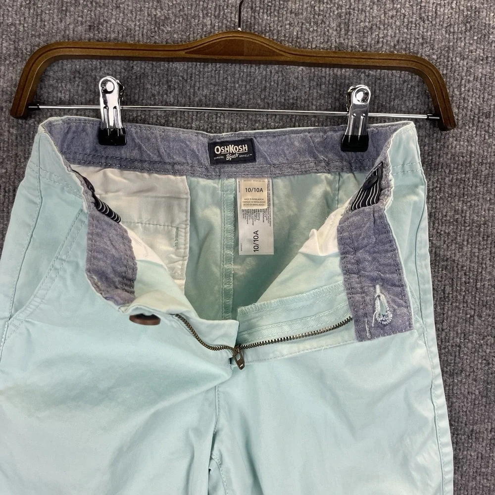 OshKosh B'gosh Shorts‎ Boys Size 10/10A Green Mint Color Casual Summer Chino